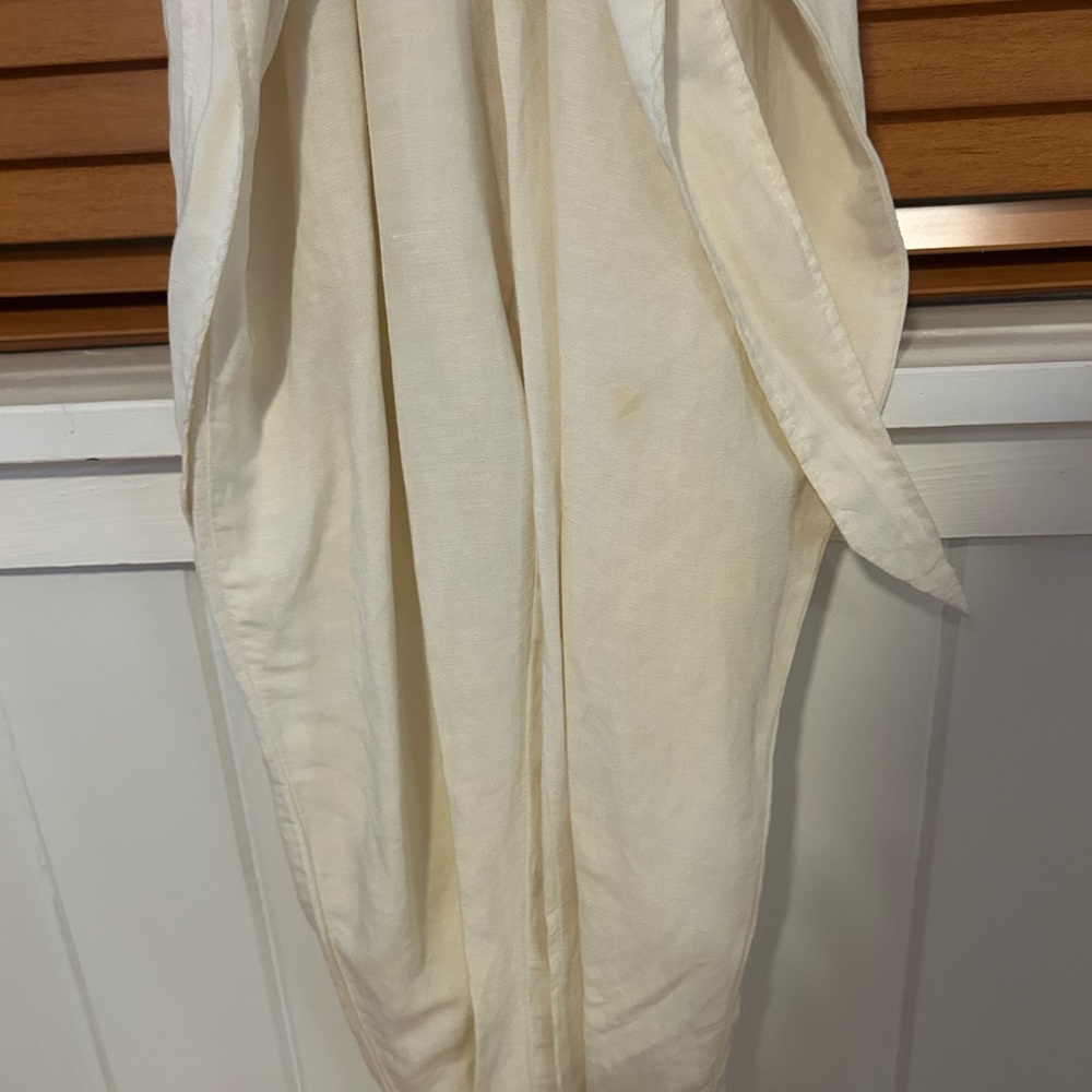 FP Linen - Elegant Cream Tie-Front Jumpsuit - Picture 4 of 5